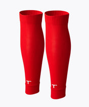Piłkarskie rękawy na nogi - czerwony